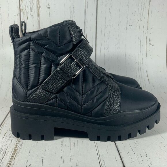 Vionic Janara Womens Quilted Nylon Chunky Heel Ankle Boots Black Size 7 - Picture 1 of 8